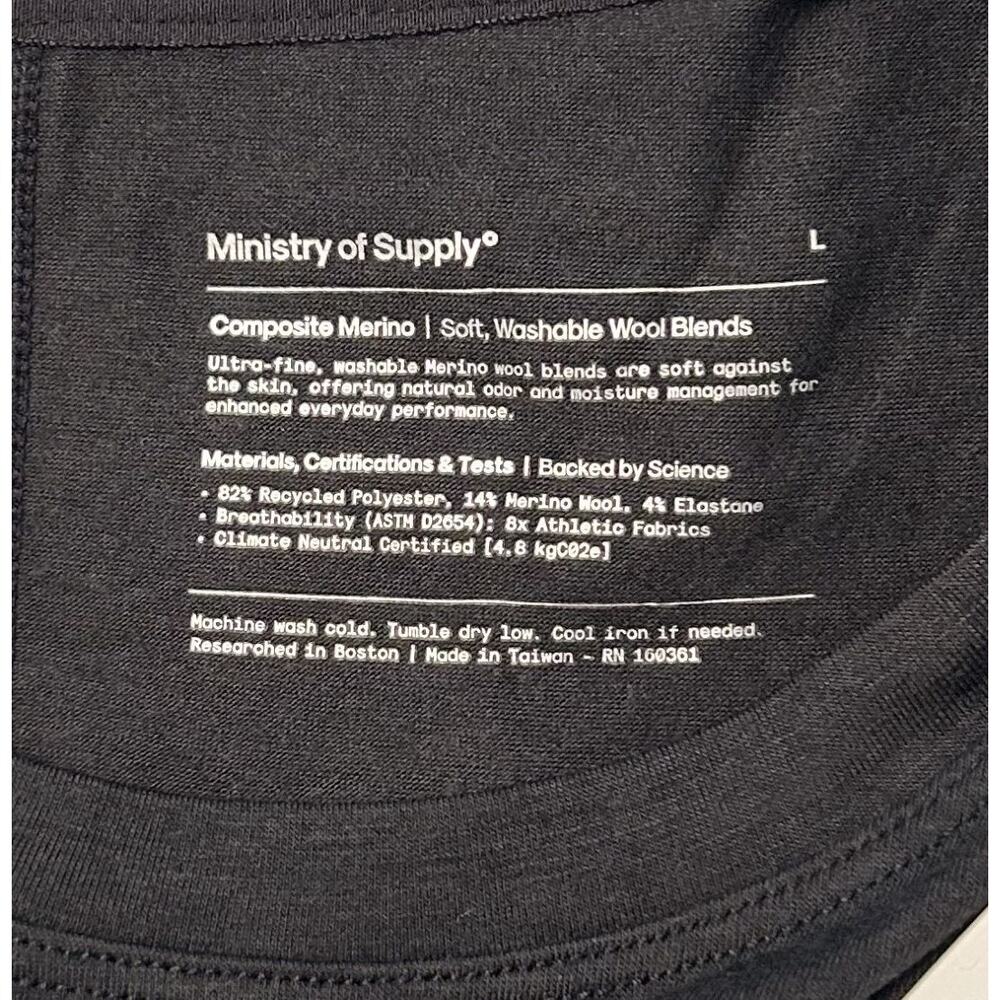 NWT Ministry of Supply Women's Composite Merino Active Tank Black Top-Size Large - Picture 3 of 7